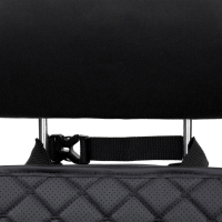 Ochraniacz pod fotelik dziecięcy z ekoskóry, czarny romb