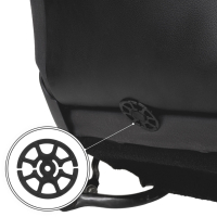 Ochraniacz pod fotelik dziecięcy z ekoskóry, czarny romb