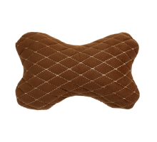 Poduszka pod zagłówek samochodowy z alcantary 27×16 cm brązowy