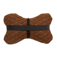 Poduszka pod zagłówek samochodowy z alcantary 27×16 cm brązowy